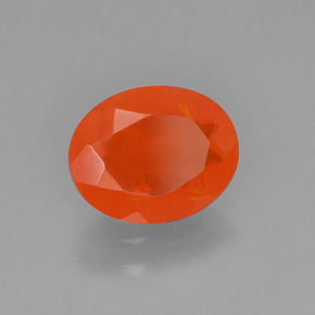 Ópalo de fuego naranja natural de 0,98 ct, corte óvalo, transparente