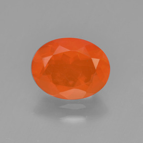 Ópalo de fuego naranja natural de 1,05 ct, corte óvalo, transparente