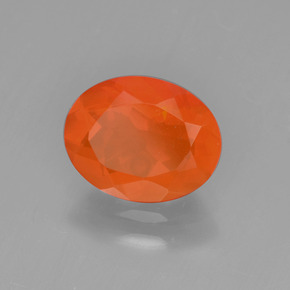 Ópalo de fuego naranja natural de 1,05 ct, corte óvalo, transparente