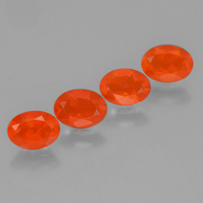 Gemas de ópalo de fuego naranja natural de 1,81 ct, corte óvalo, transparente