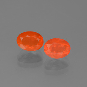 Gemas de Ópalo de fuego Naranja rojizo oscuro natural de 1.17 ct, Corte Óvalo, Transparente