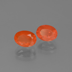 Gemas de Ópalo de fuego Naranja rojizo oscuro natural de 1.17 ct, Corte Óvalo, Transparente