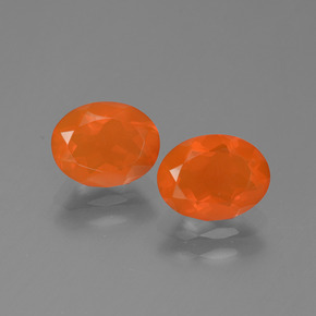 Gemas de Ópalo de fuego Naranja natural de  ct, Corte Óvalo, Transparente