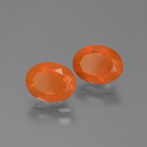 Gemas de Ópalo de fuego Naranja natural de  ct, Corte Óvalo, Transparente
