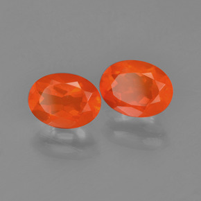 Gemas de Ópalo de fuego Naranja intenso natural de 1.64 ct, Corte Óvalo, Transparente