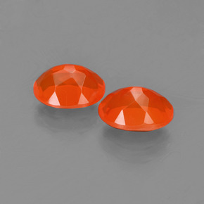 Gemas de Ópalo de fuego Naranja intenso natural de 1.64 ct, Corte Óvalo, Transparente