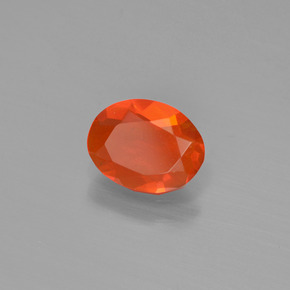 Ópalo de fuego Naranja natural de 0.45 ct, Corte Óvalo, Transparente