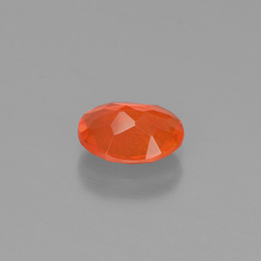 Ópalo de fuego Naranja natural de 0.45 ct, Corte Óvalo, Transparente