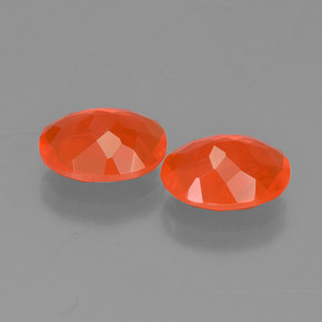 Gemas de ópalo de fuego rojo natural de 1,80 ct, corte óvalo, transparente