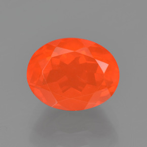 Ópalo de fuego naranja natural de 1,42 ct, corte óvalo, transparente