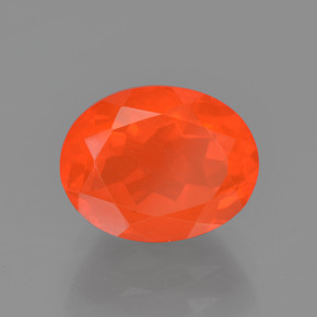 Ópalo de fuego naranja natural de 1,42 ct, corte óvalo, transparente