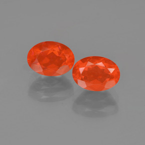 Gemas de Ópalo de fuego Naranja natural de 1.34 ct, Corte Óvalo, Transparente