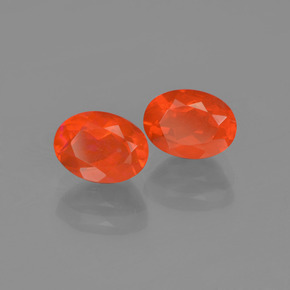 Gemas de Ópalo de fuego Naranja natural de 1.34 ct, Corte Óvalo, Transparente