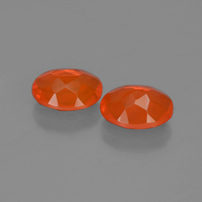 Gemas de ópalo de fuego rojo natural de 1,29 ct, corte óvalo, transparente