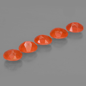 Gemas de ópalo de fuego naranja natural de  ct, corte óvalo, transparente