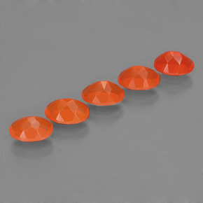Gemas de ópalo de fuego naranja natural de  ct, corte óvalo, transparente