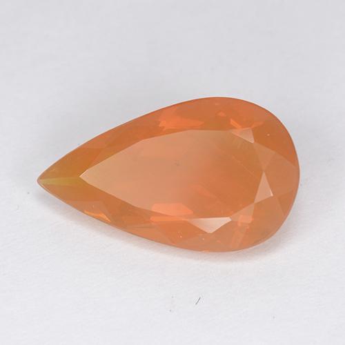 Ópalo de fuego Naranja medio natural de 2.94 ct, En forma de pera, Translúcido