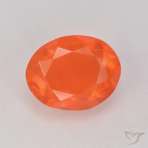 0.75ct Natural Naranja claro Ópalo de fuego, Ovalada, Transparente