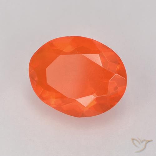 Ópalo de fuego Naranja claro natural de 0.75 ct, Ovalada, Transparente