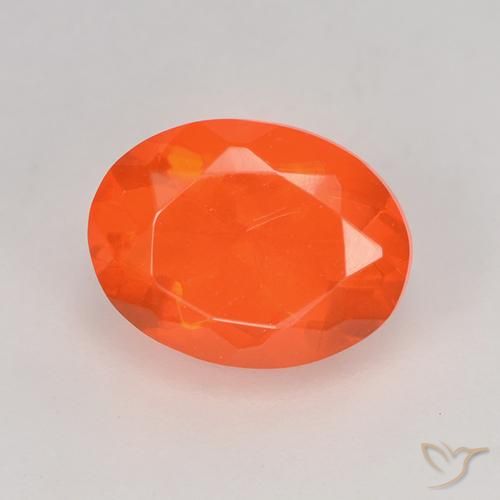 0.83ct Natural Naranja fuego Ópalo de fuego, Ovalada, Transparente