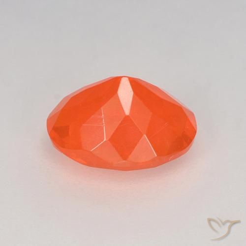 Ópalo de fuego naranja natural de 0,80 ct, corte óvalo, transparente