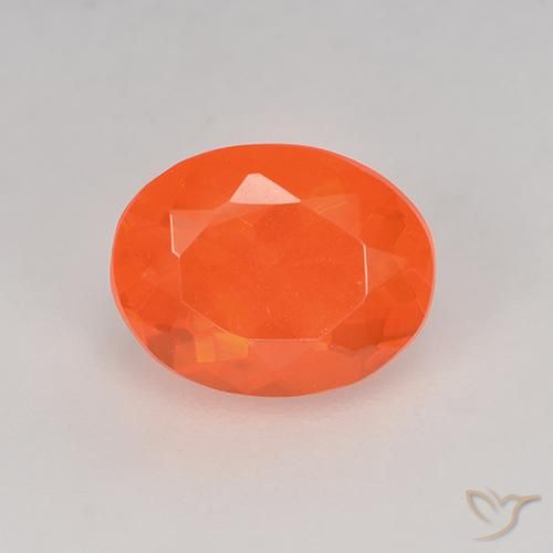 0.82ct Natural Naranja claro Ópalo de fuego, Ovalada, Transparente
