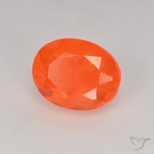 Ópalo de fuego Naranja claro natural de 0.82 ct, Ovalada, Transparente