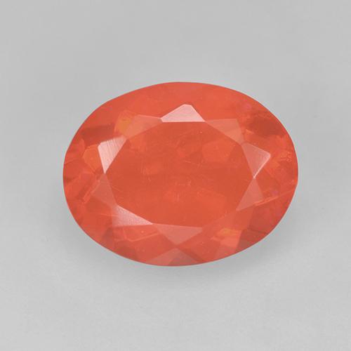 Ópalo de fuego Naranja rojizo oscuro natural de 1.11 ct, Corte Óvalo, Transparente