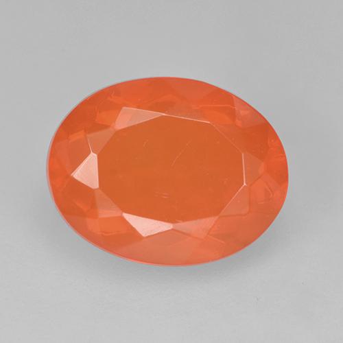 Ópalo de fuego Naranja medio natural de 1.67 ct, Corte Óvalo, Transparente