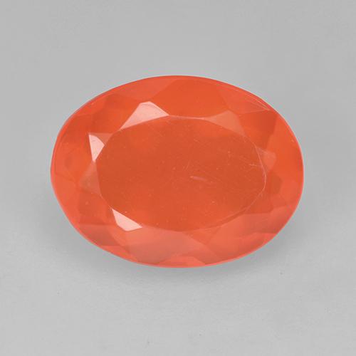 Ópalo de fuego Naranja rojizo oscuro natural de 1.37 ct, Corte Óvalo, Transparente