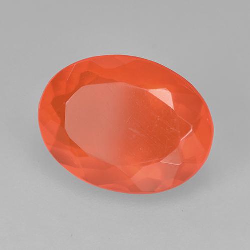 Ópalo de fuego Naranja rojizo oscuro natural de 1.37 ct, Corte Óvalo, Transparente