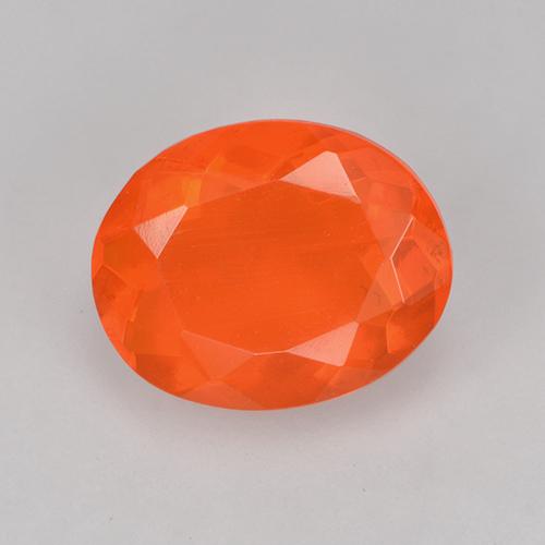 Ópalo de fuego Naranja intenso natural de 1.13 ct, Corte Óvalo, Transparente