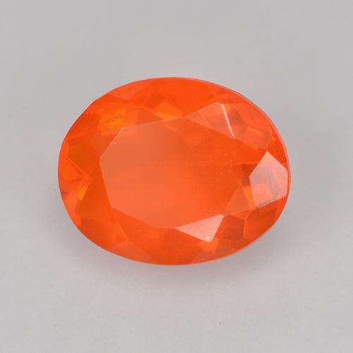 Ópalo de fuego Naranja intenso natural de 1.13 ct, Corte Óvalo, Transparente
