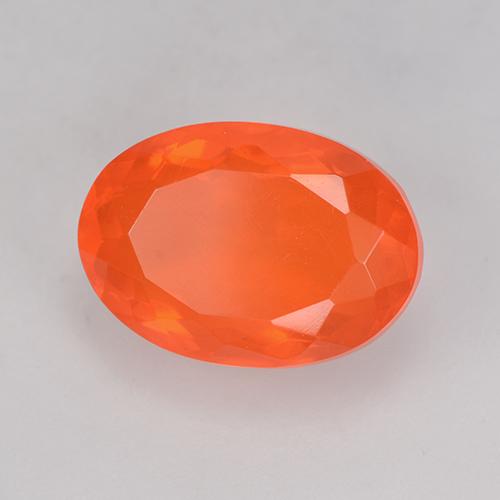 Ópalo de fuego Naranja claro natural de 2.93 ct, Corte Óvalo, Transparente