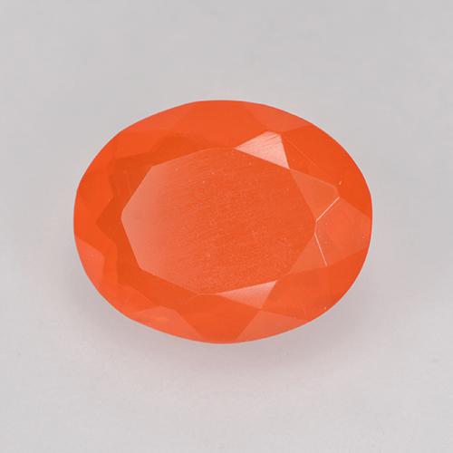 Ópalo de fuego naranja natural de 1,69 ct, corte óvalo, transparente