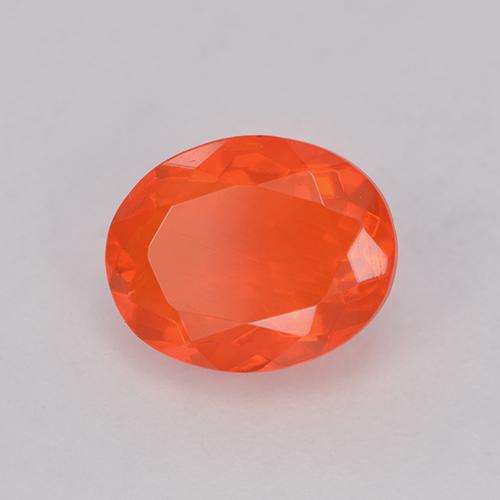 Ópalo de fuego Naranja intenso natural de 0.83 ct, Corte Óvalo, Transparente