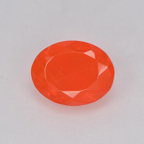 Ópalo de fuego naranja natural de 0,93 ct, corte óvalo, transparente