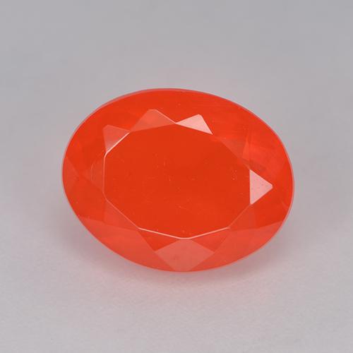 Ópalo de fuego Rojo-naranja carmesí claro natural de 2.42 ct, Corte Óvalo, Transparente