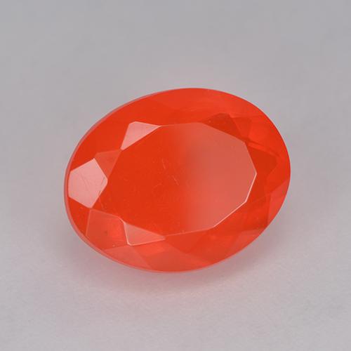Ópalo de fuego Rojo-naranja carmesí claro natural de 2.42 ct, Corte Óvalo, Transparente