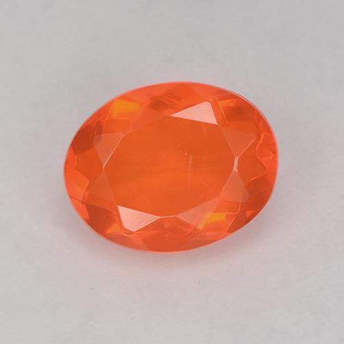 Ópalo de fuego Naranja rojizo oscuro natural de 0.76 ct, Corte Óvalo, Transparente