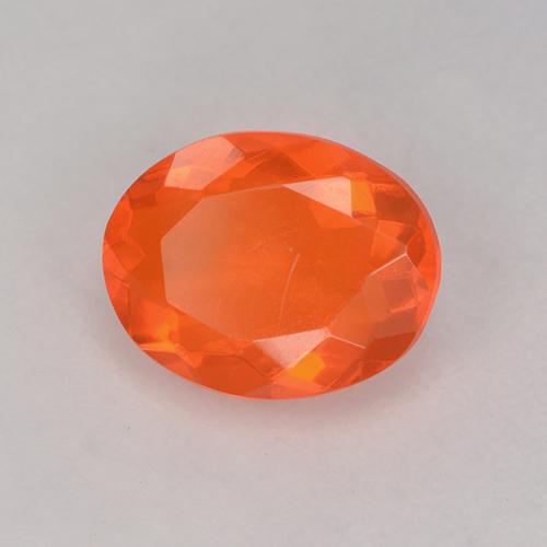 Ópalo de fuego Naranja rojizo oscuro natural de 0.76 ct, Corte Óvalo, Transparente