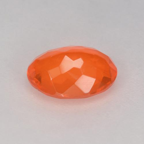 Ópalo de fuego Naranja rojizo oscuro natural de 0.76 ct, Corte Óvalo, Transparente