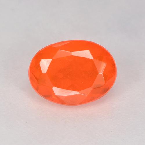 Ópalo de fuego naranja natural de 0,46 ct, corte óvalo, transparente