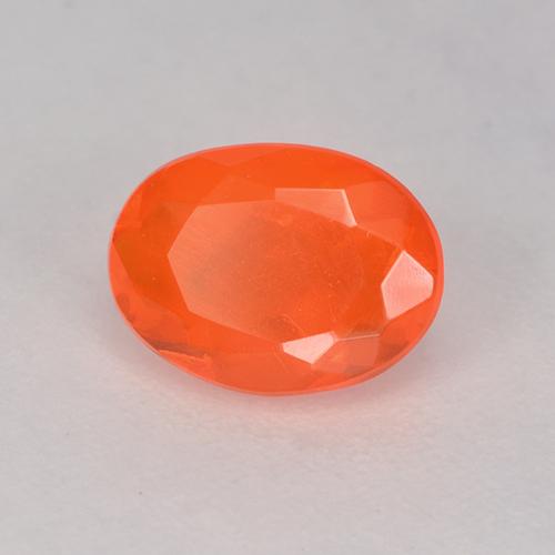 Ópalo de fuego naranja natural de 0,46 ct, corte óvalo, transparente