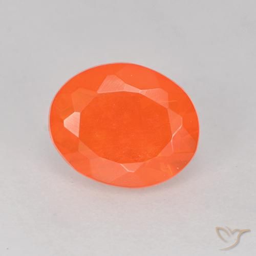 0.50ct Natural Naranja claro Ópalo de fuego, Ovalada, Transparente