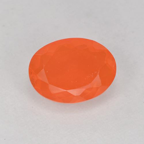 Ópalo de fuego Naranja fuego natural de 0.75 ct, Corte Óvalo, Transparente