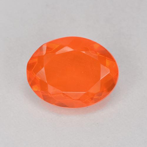 Ópalo de fuego Naranja intenso natural de 0.85 ct, Corte Óvalo, Transparente