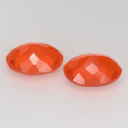 Gemas de Ópalo de fuego Naranja rojizo oscuro natural de 1.56 ct, Corte Óvalo, Transparente