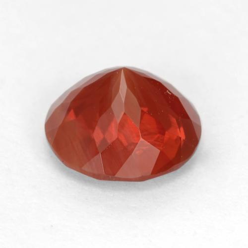 Ópalo de fuego Rojo medio natural de 1.02 ct, Corte Redondo, Translúcido