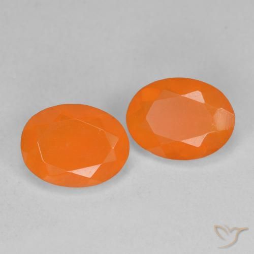 Gemas de Ópalo de fuego Naranja medio natural de 1.49 ct, Ovalada, Transparente